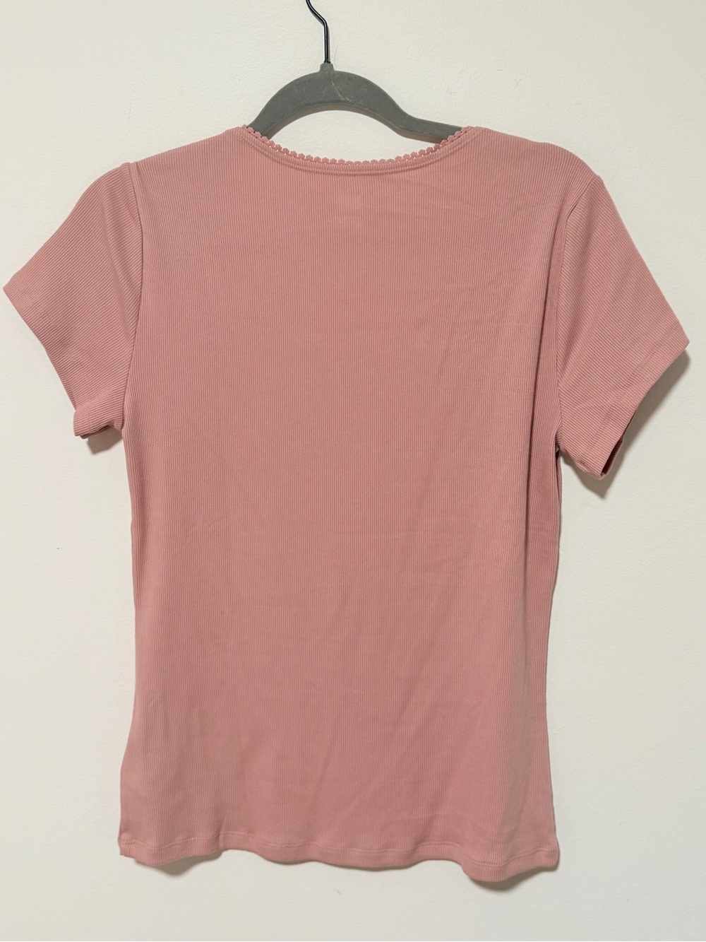 GAP Women's Short-Sleeve Ribbed Scoop Top - Rose - Picture 5 of 5